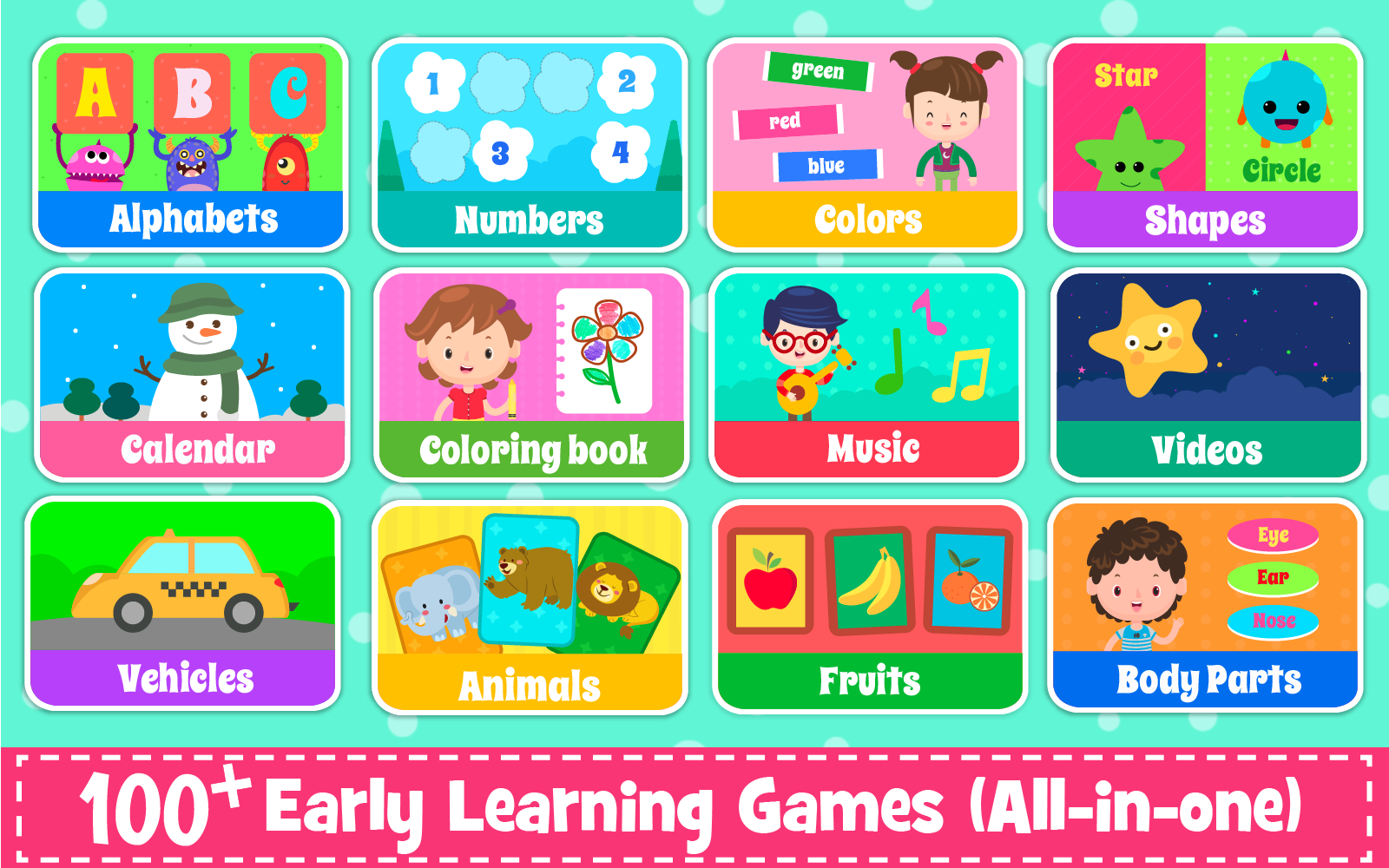 Giao diện chính của Kids Learning Game